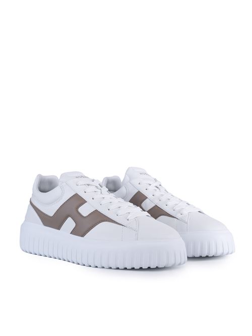 Sneakers H-Stripes in pelle Bianco Marrone HOGAN | HXM6450FE91 LE901GK